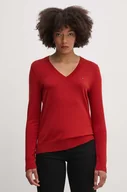 Swetry damskie - Tommy Hilfiger sweter damski kolor bordowy lekki WW0WW40098 - miniaturka - grafika 1
