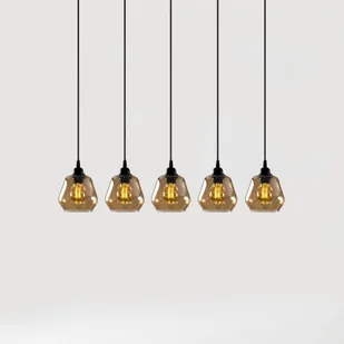 Opviq Lampa wisząca Gold 033, złoto-przezroczyste szkło, 5-punktowa, liniowa - Lampy sufitowe - miniaturka - grafika 1