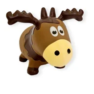 Skoczki dla dzieci - Skoczek gumowy pompowany Łoś brązowy zwierzątko + pompka - miniaturka - grafika 1