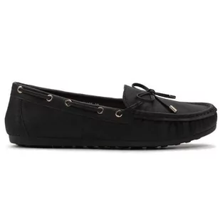 Mokasyny Damskie Skórzane Wygodne Lekkie Eleganckie Wiosenne Stylowe Modne Z Kokardą Wsuwane Z Ozdobą Czarne 37 - Mokasyny damskie - miniaturka - grafika 1