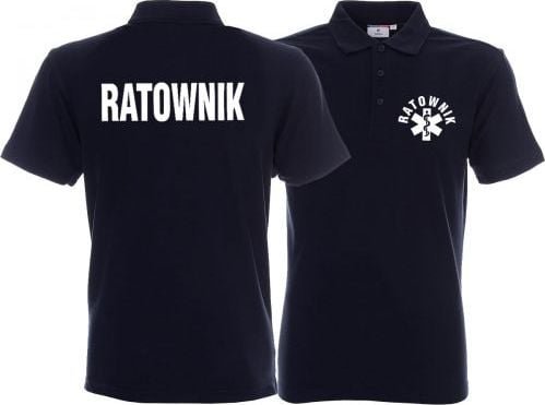 Promostars LPP - Koszulka Polo męska RATOWNIK granatowa