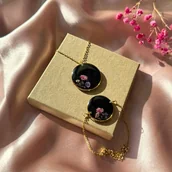 Zestawy biżuterii dla kobiet - Komplet z kwiatami gipsówki - miniaturka - grafika 1