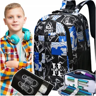 Plecak Szkolny Tornister Organizer Mocny Pojemny + Worek Na Buty + Piórnik - Plecaki worki - miniaturka - grafika 1