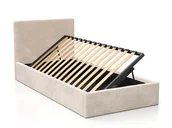 Łóżka dla dzieci i młodzieży - Łóżko dziecięce tapicerowane z pojemnikiem 90x200 ze stelażem beżowy Velvet Kids Line 4 - miniaturka - grafika 1