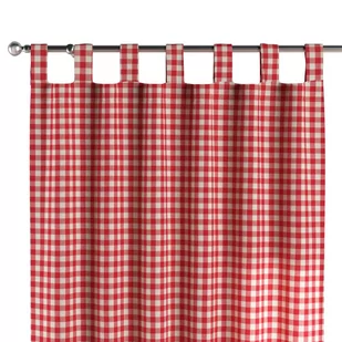 Dekoria Zasłona na szelkach 1 szt. czerwono biała kratka 1,5x1,5cm) 1szt 130 × 260 cm Quadro 310-136-16 - Zasłony - miniaturka - grafika 1
