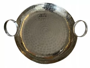 PATERA TACA METALOWA SREBRNA 37 CM - Tace i patery - miniaturka - grafika 1