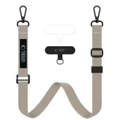 Pozostałe akcesoria do telefonów - Smycz do telefonu TECH-PROTECT C6S Rope Crossbody Strap Beżowy - miniaturka - grafika 1