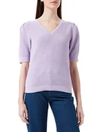 Swetry damskie - Vila Vichassa damski sweter z dekoltem w serek, S/S Knit Top-noos, z krótkim rękawem, Pastelowy liliowy, S - miniaturka - grafika 1