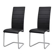 Krzesła - vidaXL 2 krzesła z wysokim oparciem czarne - miniaturka - grafika 1