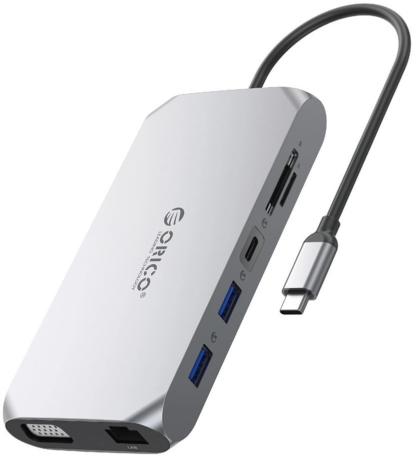 Stacja/replikator Orico XCR 12w1 USB-C szara ORICO-XCR-X11-GY-BP