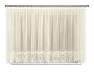 Firany - Firana 300x100, prosta, woal ecru, gipiura 15 cm - miniaturka - grafika 1