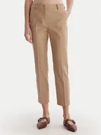 Spodnie damskie - Weekend Max Mara Spodnie materiałowe Vite 2615131031 Beżowy Slim Fit - miniaturka - grafika 1