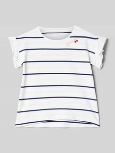 T-shirt z wyhaftowanym logo - Koszulki dla dziewczynek - miniaturka - grafika 1