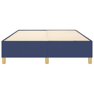 Lumarko Łóżko kontynentalne, niebieskie, obite tkaniną, 140x200 cm - Łóżka - miniaturka - grafika 6