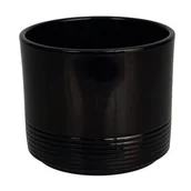 Donice - Osłonka ceramiczna CYLINDER RILLE 992 12 cm czarna - miniaturka - grafika 1