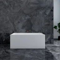 Wanny - VENTE-UNIQUE Wanna wolnostojąca prostokątna – 232 l – 150 × 75 × 60 cm (dł. × szer. × wys.) – kolor biały – akrylowa - ASPIUS - miniaturka - grafika 1