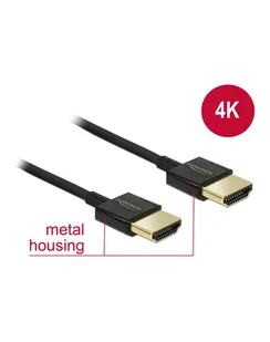 Delock Kabel High Speed HDMI z Ethernet HDMI-A HDMI-A 3D 4K slim 3m 84774 - Kable - miniaturka - grafika 3