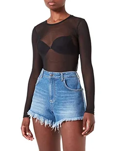Noisy may Women's NMJUDITH L/S Mesh Top BG NOOS Shirt, Black, XS - Koszulki i topy damskie - miniaturka - grafika 1