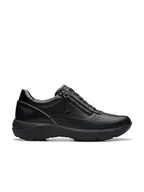 Trampki damskie - Clarks Skórzane sneakersy "Tivoli Zip" w kolorze czarnym - miniaturka - grafika 1