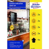Etykiety do drukarek - Avery Zweckform Etykiety laminowane ostrzegawcze koronawirus/COVID-19 20cm okrągłe ZWECKFORM usuwalne pomarańczowe 12ark. 12 ETYKIET /49415/ ZW674 - miniaturka - grafika 1