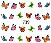 Sztuczne paznokcie i akcesoria - Naklejki wodne na paznokcie MOTYLEK, MOTYL - 739 - miniaturka - grafika 1