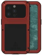 Etui i futerały do telefonów - LOVE MEI Etui pancerne + szkło Powerful do iPhone 15 Pro, czerwone - miniaturka - grafika 1
