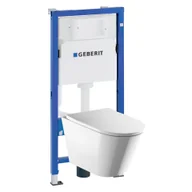 Stelaże i zestawy podtynkowe do WC - Zestaw Podtynkowy WC Geberit Duofix Delta Omnires Tampa biała - miniaturka - grafika 1