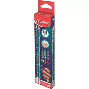 Maped Paczka Ołówek z gumką Pixel HB 12 szt. - Ołówki - miniaturka - grafika 1