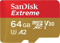Karty pamięci - Karta SanDisk Extreme MicroSDXC 64 GB Class 10 UHS-I/U3 A2 V30 SDSQXA2-064G-GN6AA - miniaturka - grafika 1