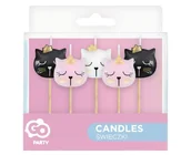 Dekoracje domu - Świeczki Na Tort Pikery Topper Kot Kotki Pastelowe Dekoracja Ozdoba Urodzinowa - miniaturka - grafika 1