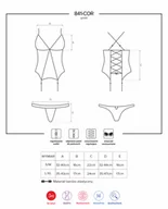 Bielizna erotyczna damska - Obsessive 841-COR-1 gorset i stringi L/XL - miniaturka - grafika 1