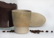 Kubki - Kubek COFFEE[szkliwo z mielonej kawy+kamionka] - miniaturka - grafika 1