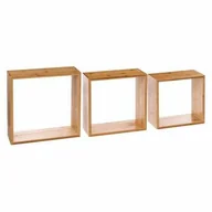 Półki do salonu - Zestaw 3 półek Cube bambus - miniaturka - grafika 1