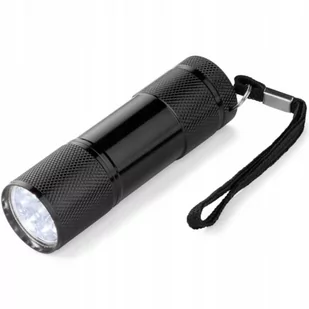 Metalowa Latarka Led 9 Diod Czarna Poręczna Survivalowa - Latarki - miniaturka - grafika 1