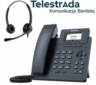 TELESTRADA Telefon VoIP z słuchawką call center Yealink T30 + Platora Pro-D - Telefonia VoIP - miniaturka - grafika 1