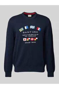 Sweter z dzianiny z wyhaftowanym logo - Gant - Swetry męskie - miniaturka - grafika 1