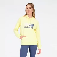 Bluzy damskie - New Balance Damska bluza z kapturem Nb Classic, Kukurydza, L - miniaturka - grafika 1