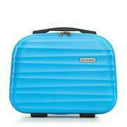 Walizki - WITTCHEN Kosmetyczka podróżna walizka podróżna z twardego tworzywa ABS, wygodny uchwyt, zdejmowany pasek na ramię, rozmiar XS, niebieski, niebieski, Kosmetikkoffer, kuferek kosmetyczny - miniaturka - grafika 1