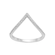Pierścionki - Srebrny pierścionek z cyrkoniami - Europa 10, US 4 - miniaturka - grafika 1