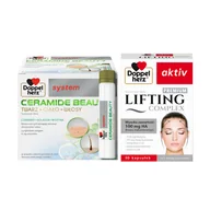 Suplementy diety - Doppelherz® system CERAMIDE BEAUTY, 30 ampułek po 25ml + Doppelherz® aktiv LIFTING Complex PREMIUM, 30 kapsułek - miniaturka - grafika 1