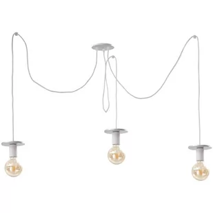 KET Industrialna LAMPA wisząca metalowa OPRAWA pająk zwis biały srebrny KET429 - Lampy sufitowe - miniaturka - grafika 1