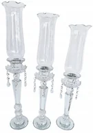 Świeczniki - Zestaw szklanych świeczników x 3 6733 - miniaturka - grafika 1