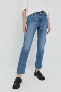 Spodnie damskie - BOSS Jeansy bawełniane Straight Crop - grafika 1