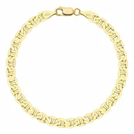 Bransolety męskie - OPRAVA POZŁACANA SREBRNA BRANSOLETKA GUCCI 925 585 - 5,5MM 21cm MASYWNA MĘSKA ZŁOTA - miniaturka - grafika 1
