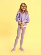 Spodnie i spodenki dla dziewczynek - Sinsay - Legginsy - fioletowy - miniaturka - grafika 1