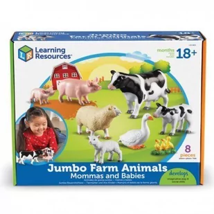 Learning Resources Jumbo mommas and Babies Farm Animals - Figurki dla dzieci - miniaturka - grafika 2