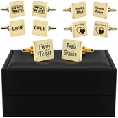 Spinki do mankietów i krawatów - Spinki do mankietów TWÓJ TEKST GRAFIKA GRAWER Ślub - miniaturka - grafika 1