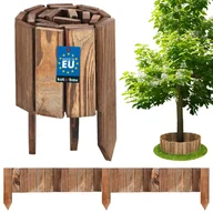 Ogrodzenia - OBRZEŻE PALISADA OGRODOWA PŁOT DREWNIANY TRAWNIKOWY WBIJANY BRĄZOWY 15X110 - miniaturka - grafika 1