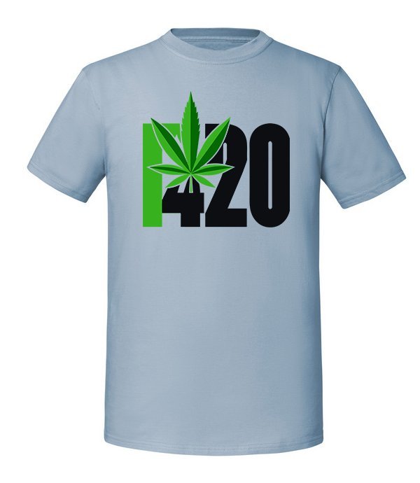 Męska koszulka z nadrukiem - 420 v2 - Mineralny Błękit XL