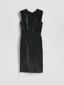 Sukienki - Reserved - Sukienka midi z cekinami - czarny - miniaturka - grafika 1